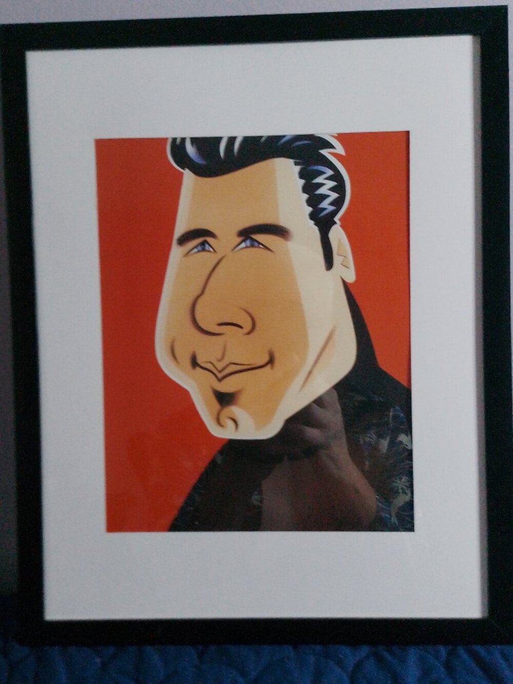 14"X12" CARICATURE OF JOHN TRAVOLTA BY RISKO